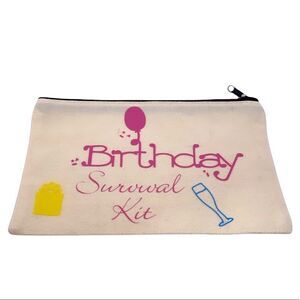 NWT WOOL + PEPPER CO. Birthday Survival Kit Custom Zipper Bag